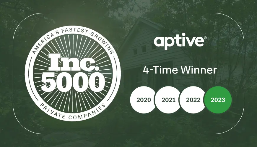 Aptive Pest Control Recognized as an Inc. 5000 Fastest-Growing Company for Fourth Consecutive Year